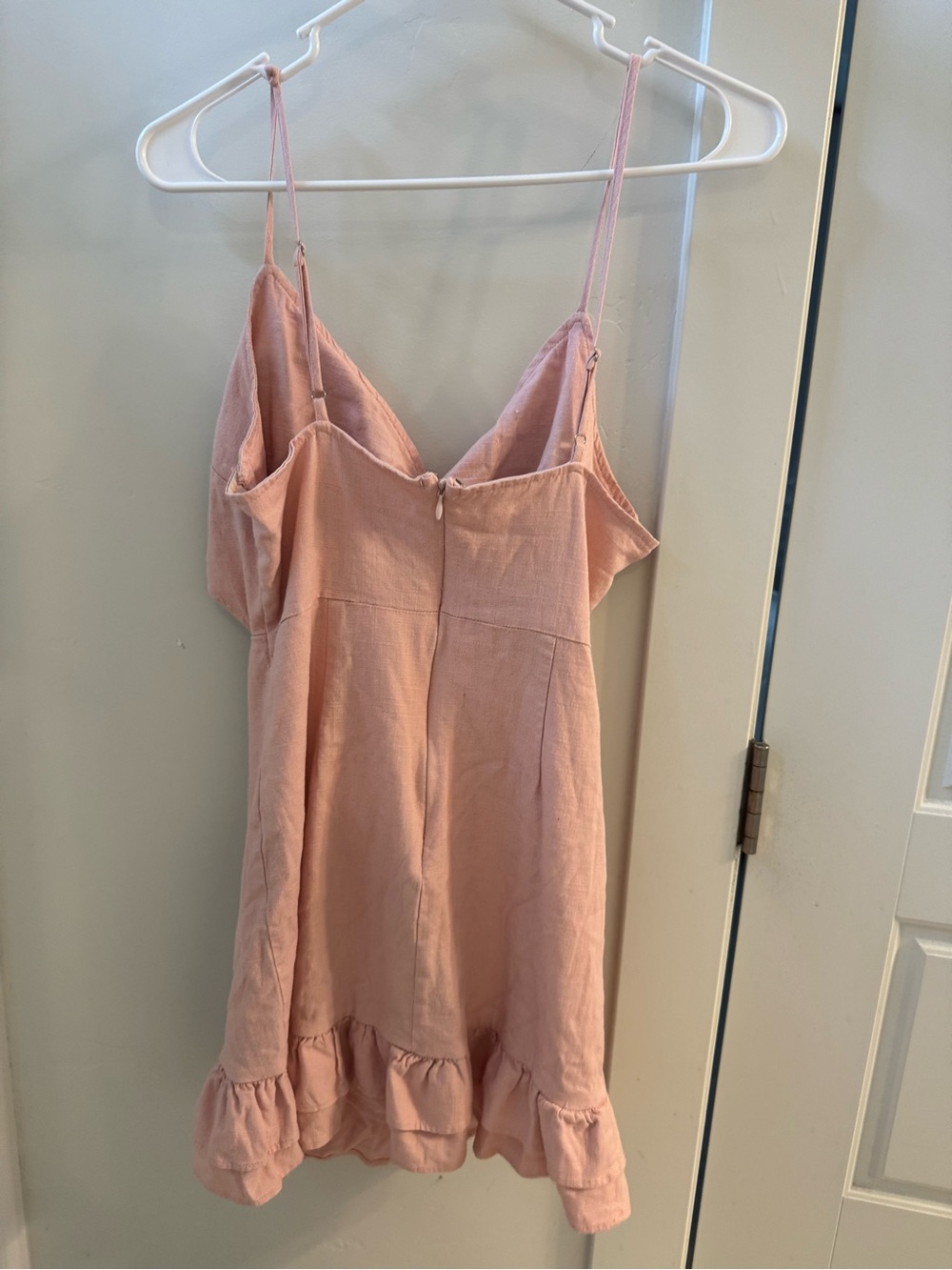 Pink Tie-Front Ruffle Mini Dress - Picture 2 of 3